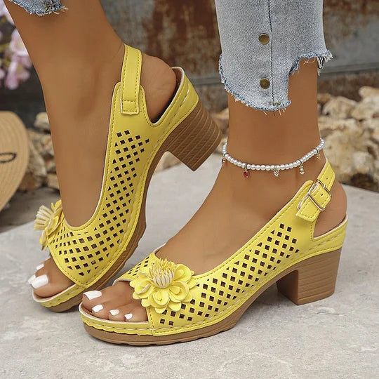 Imogen | Open Toe Slingback Block Heel Sandal
