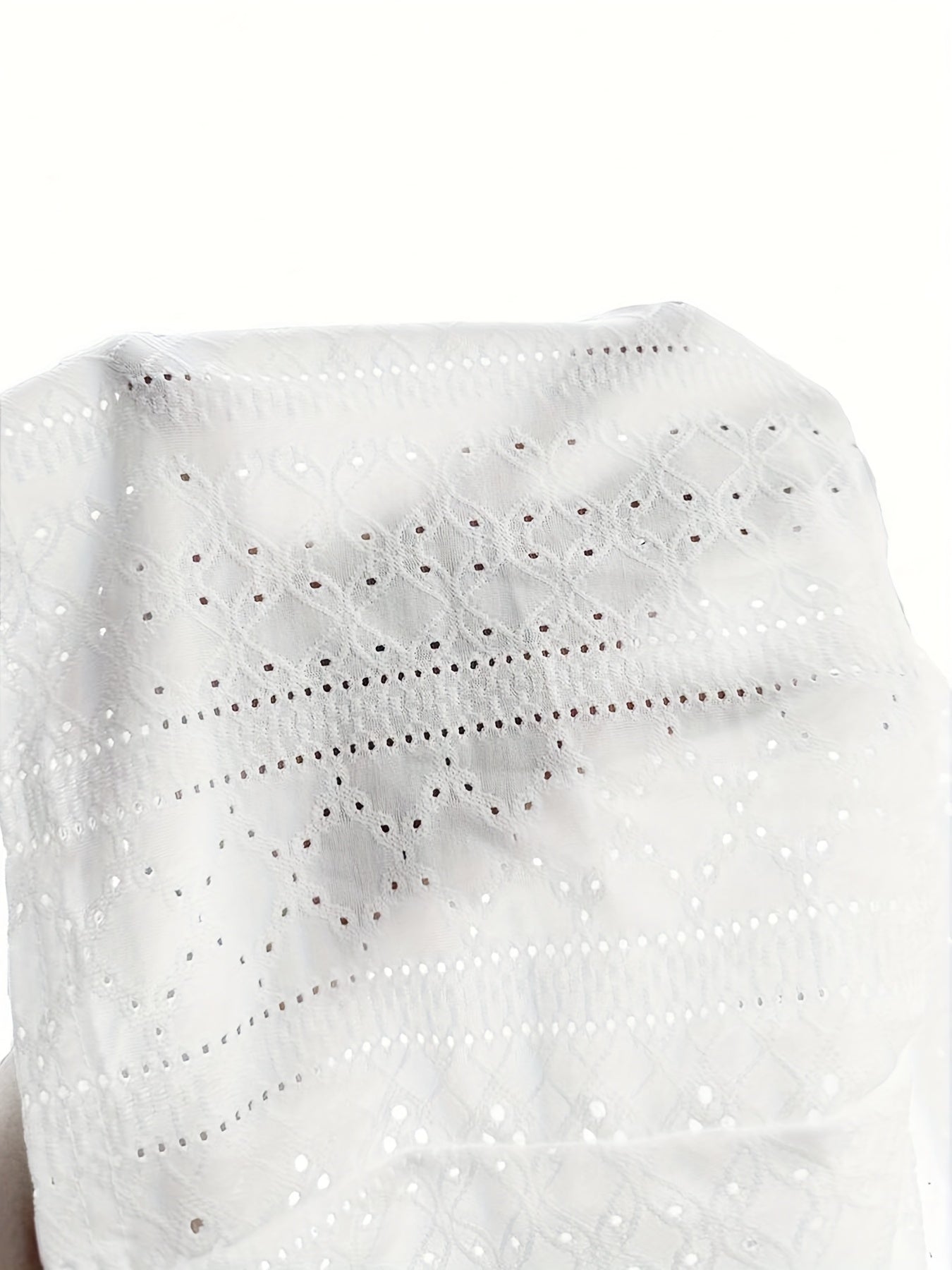 Delores - V Neck Batwing Eyelet Hem Top