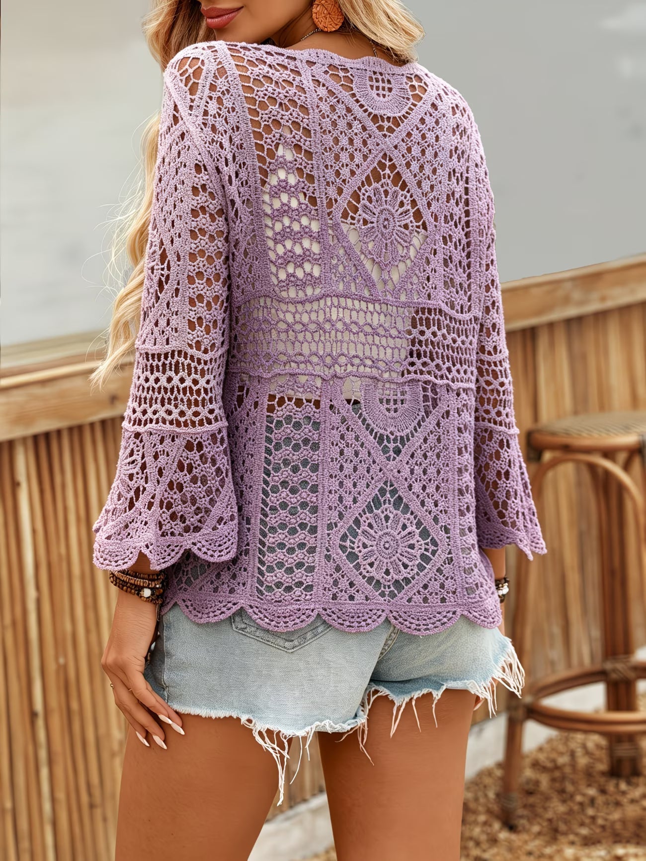 Julissa | Crochet Lace Bell Sleeve Blouse