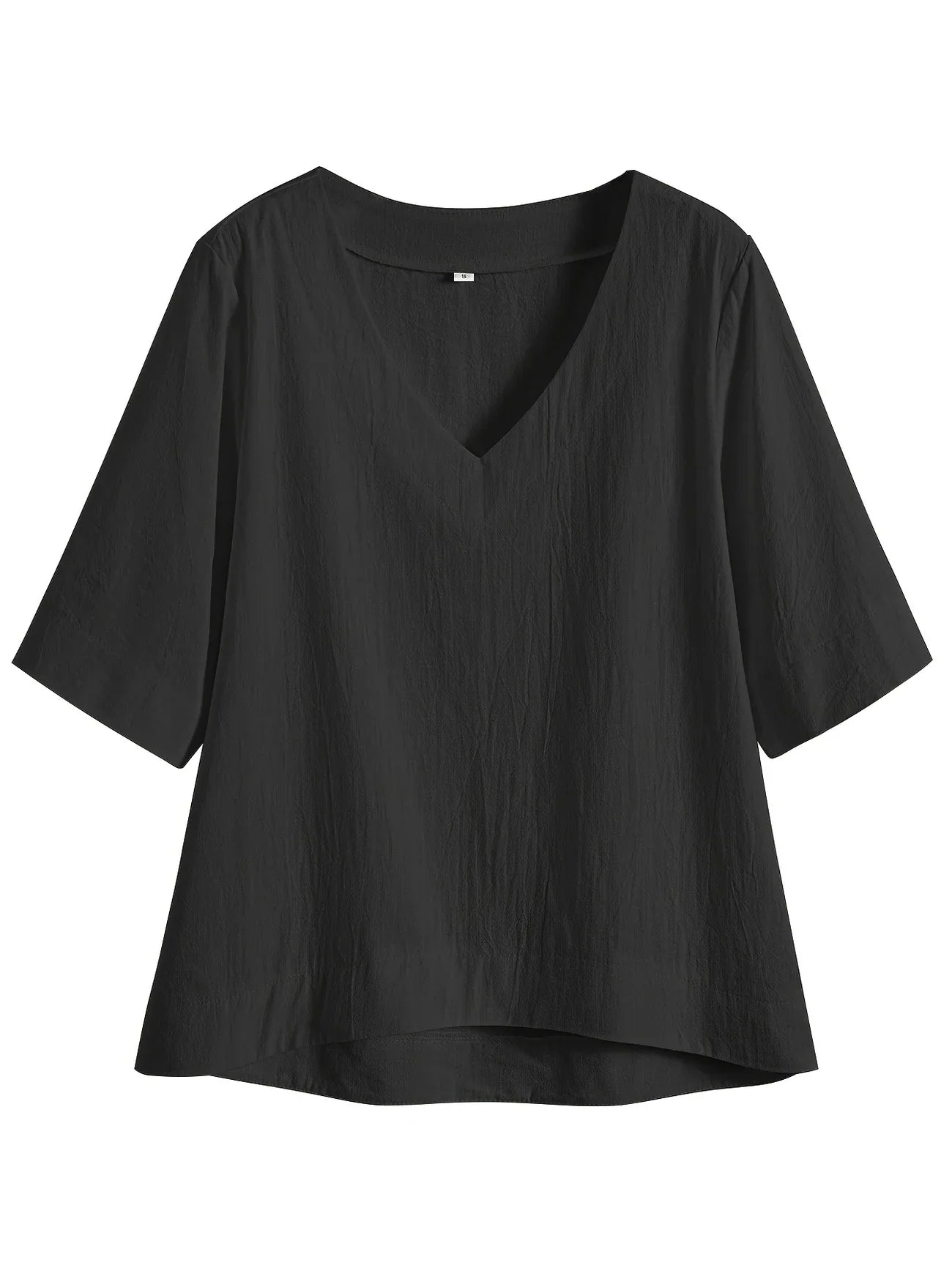 Mattea | V Neck Loose Fit Short Sleeve Top