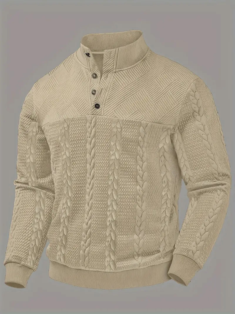Dawson | Textured Henley Sweater for Everyday Comfort