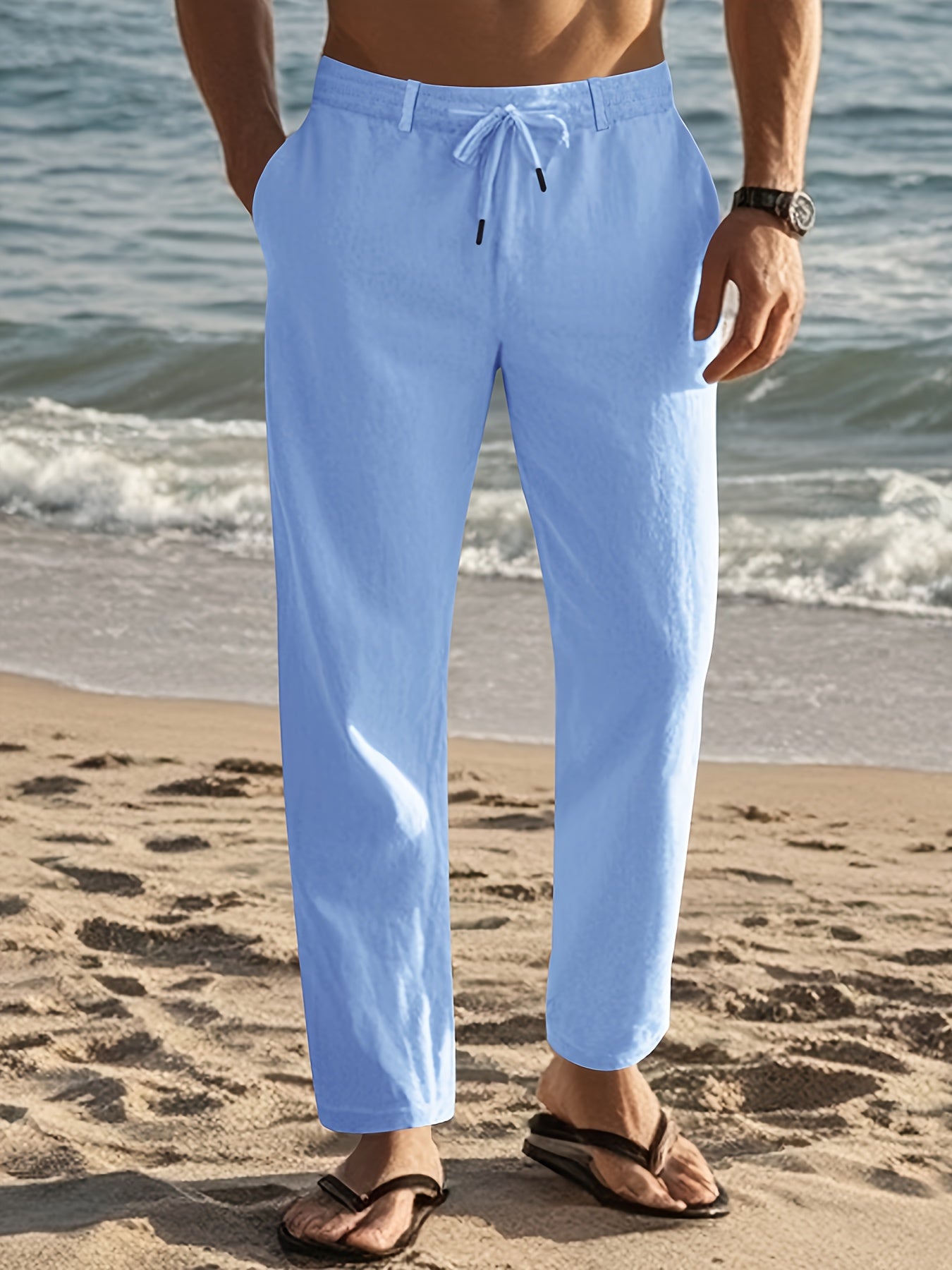 Erikas | Drawstring Straight Leg Casual Trousers