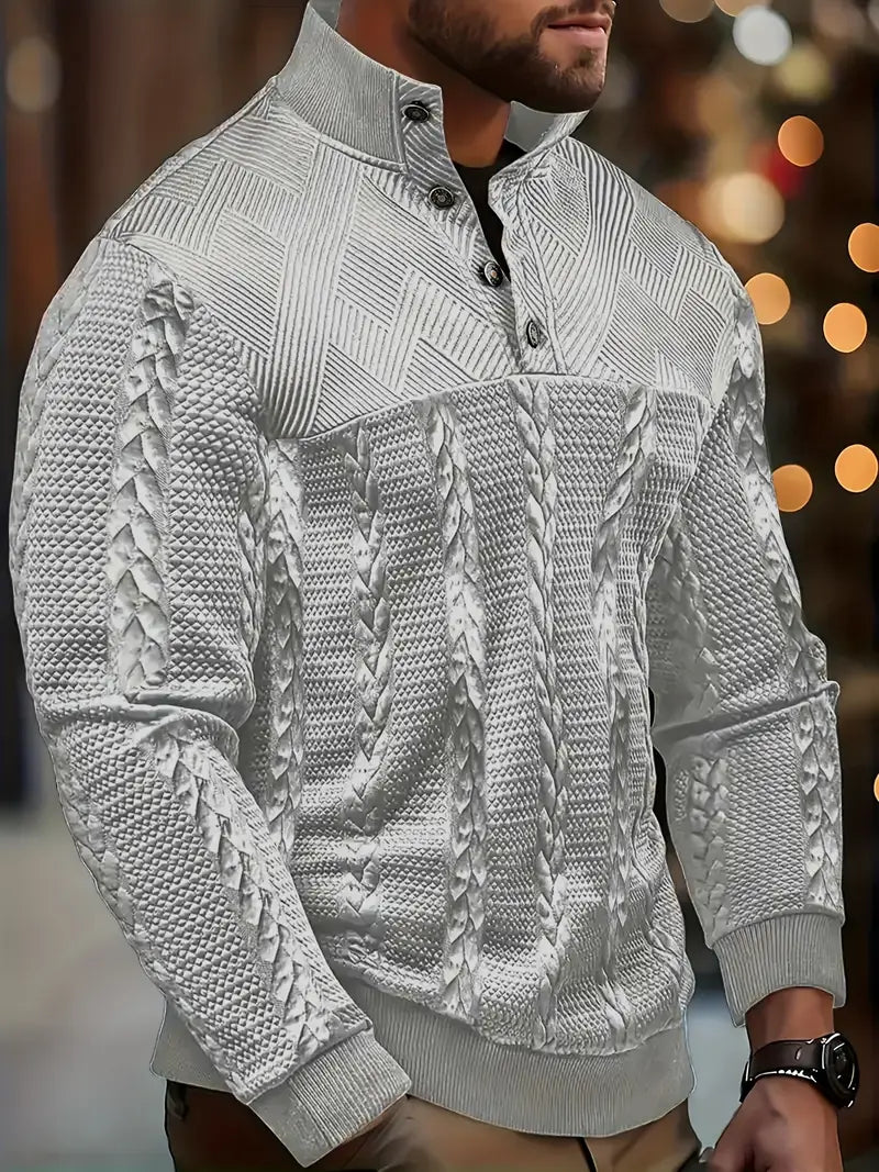 Dawson | Textured Henley Sweater for Everyday Comfort