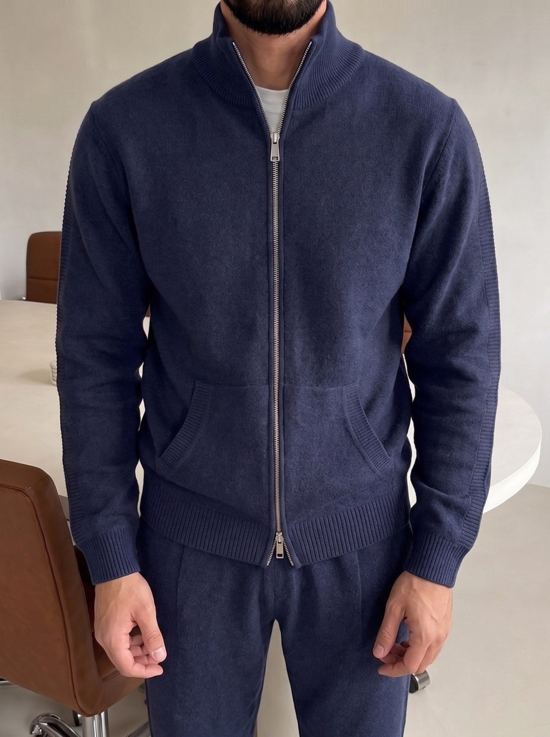 Wilhelm | Knit Set With Zippered Jacket and Pants