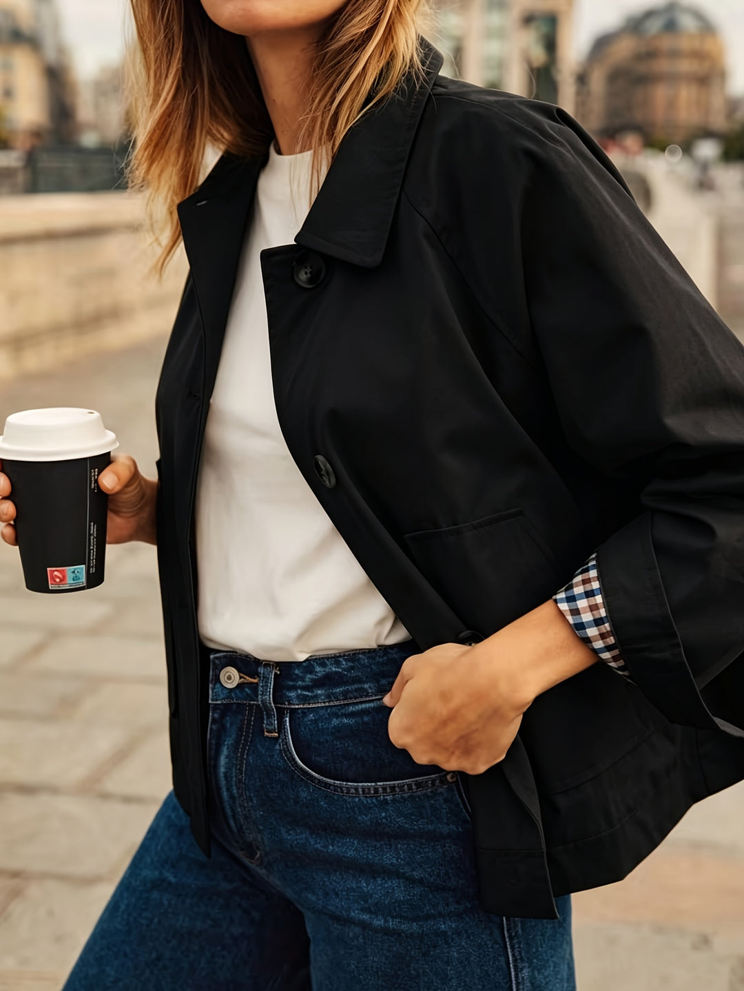 Alyona | Long Sleeve Button Front Jacket