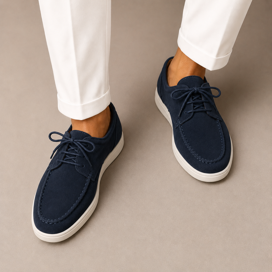 Lilian | Shoes Navy Lace Up Moc Toe Style