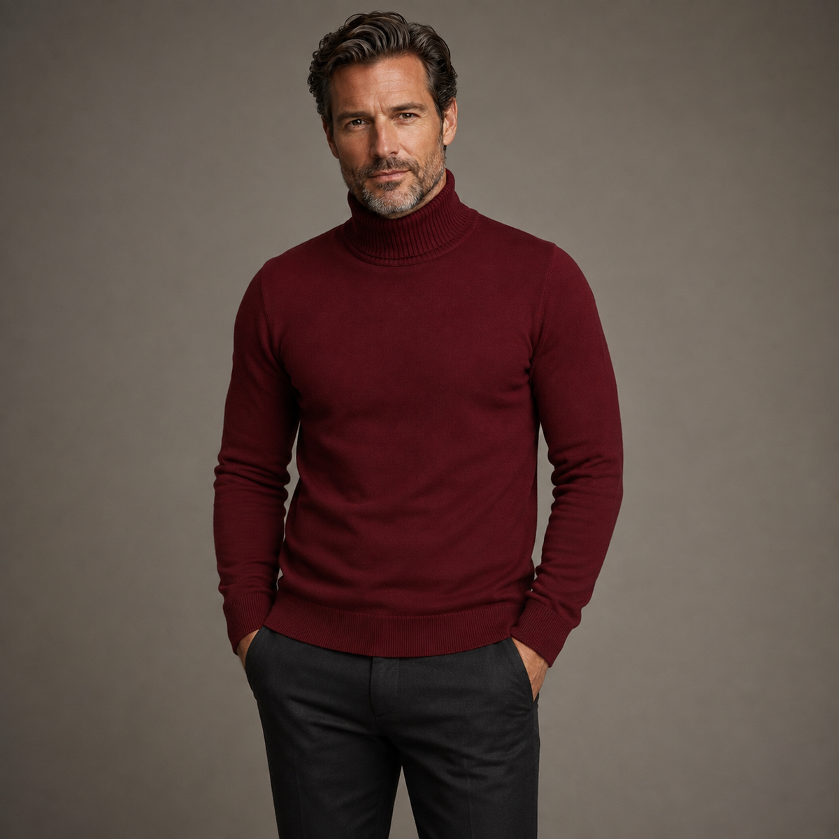 Cristopher | Sweater with Ribbed Turtleneck and Long Sleeves