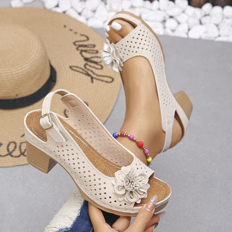 Imogen | Open Toe Slingback Block Heel Sandal