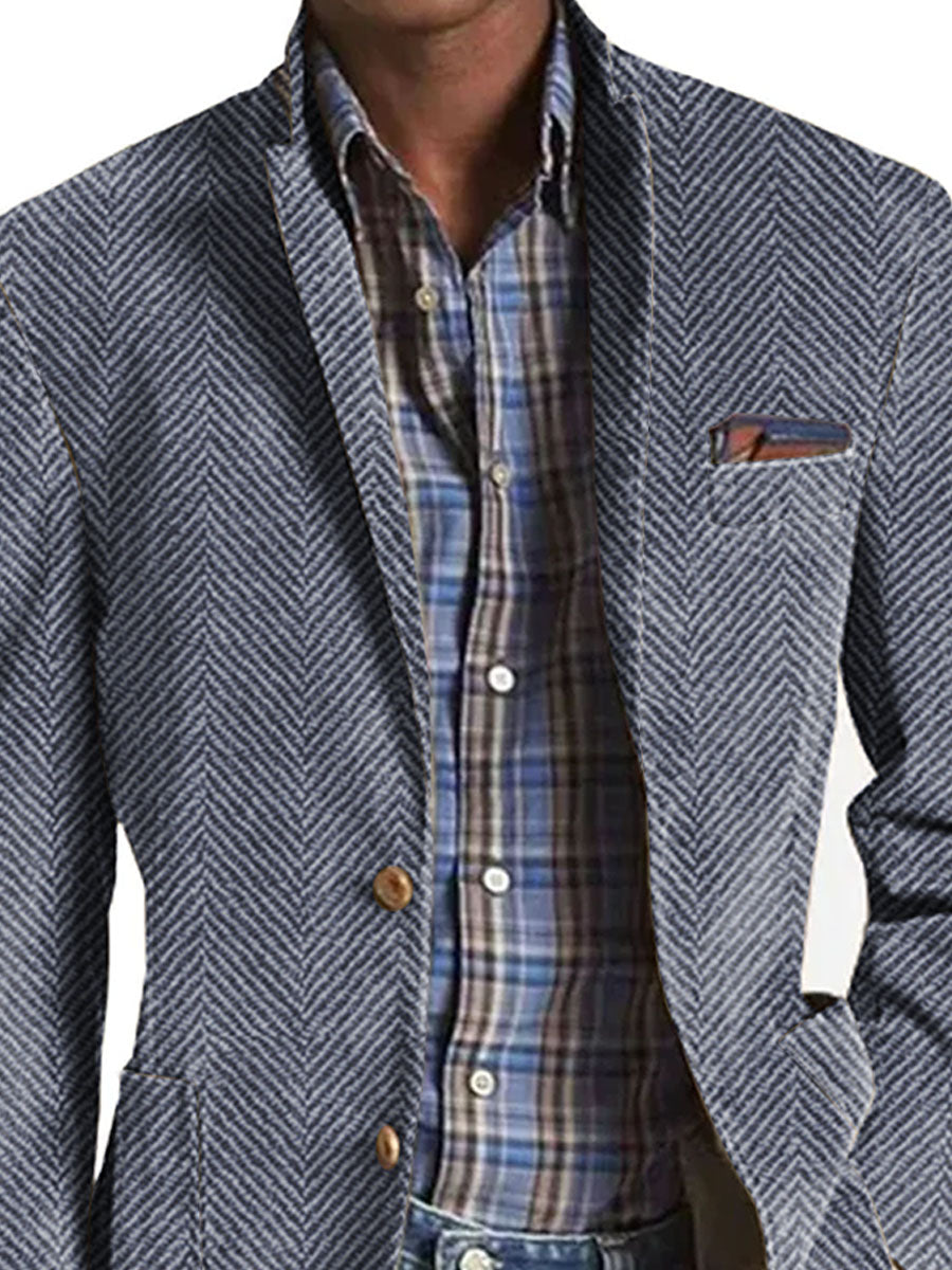 Elon | Herringbone Two Button Casual Blazer