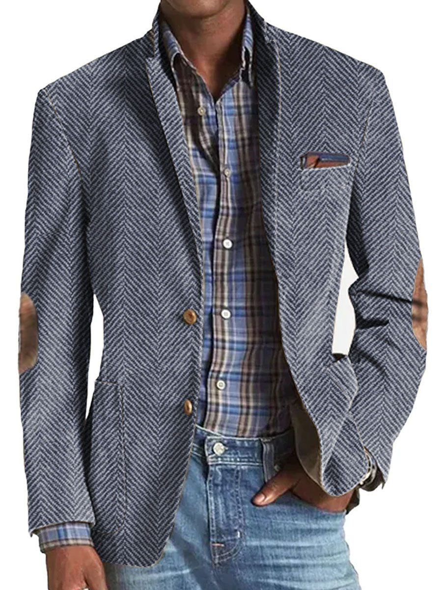 Elon | Herringbone Two Button Casual Blazer