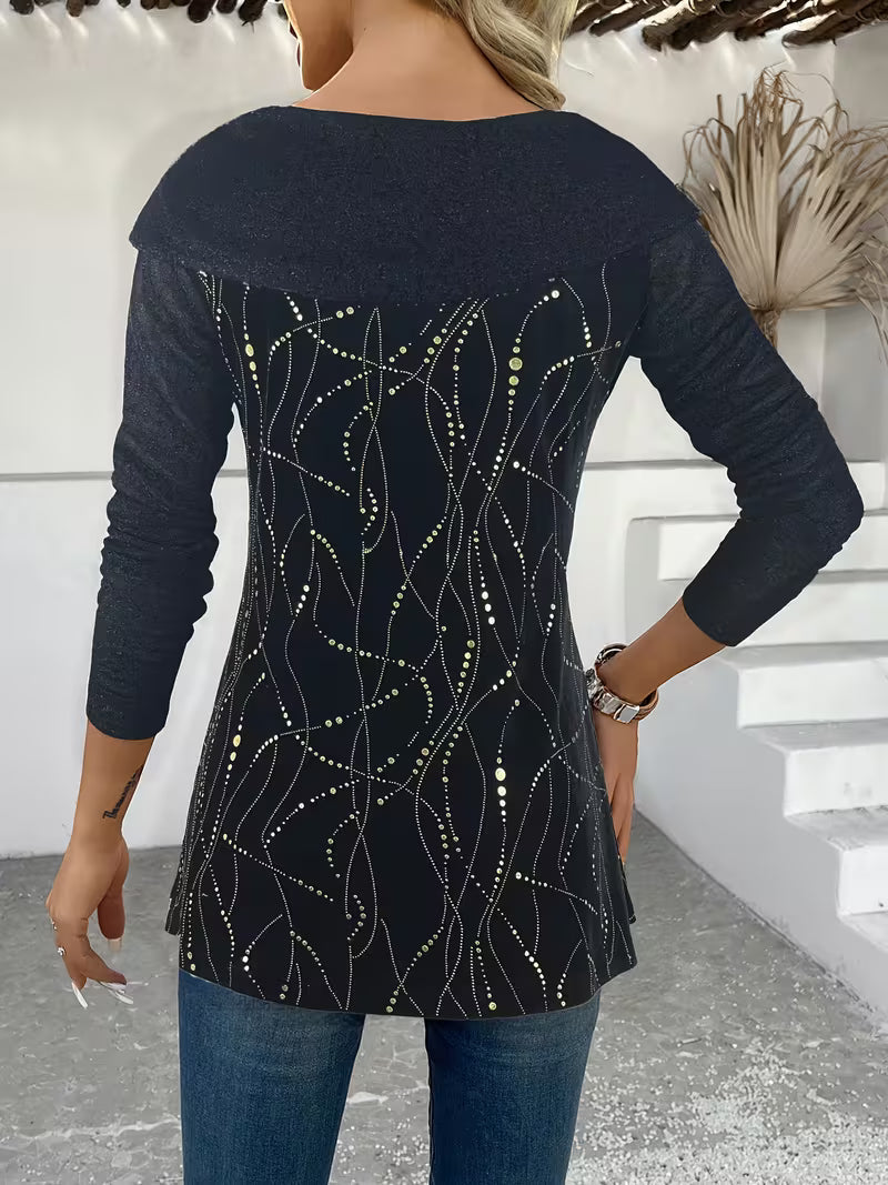 Leonana | Long Sleeve Decorative Top with Embellishments
