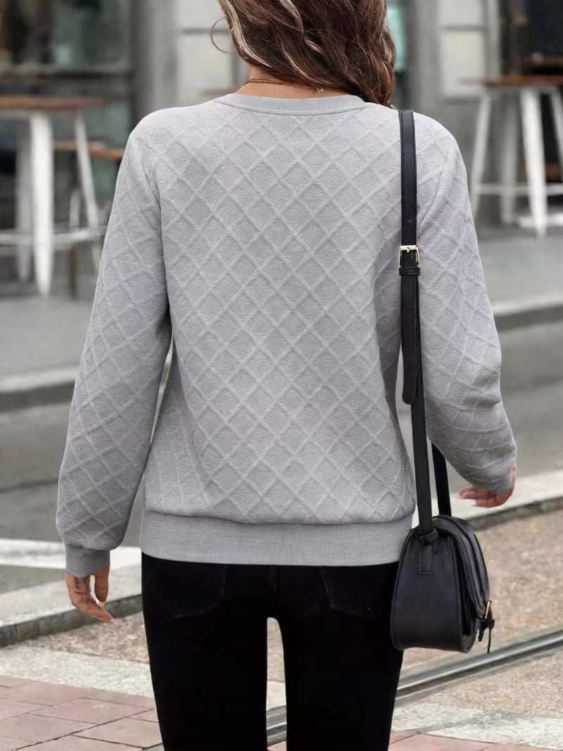 Juliet | Sweatshirt Long Sleeve Textured Zip Neck