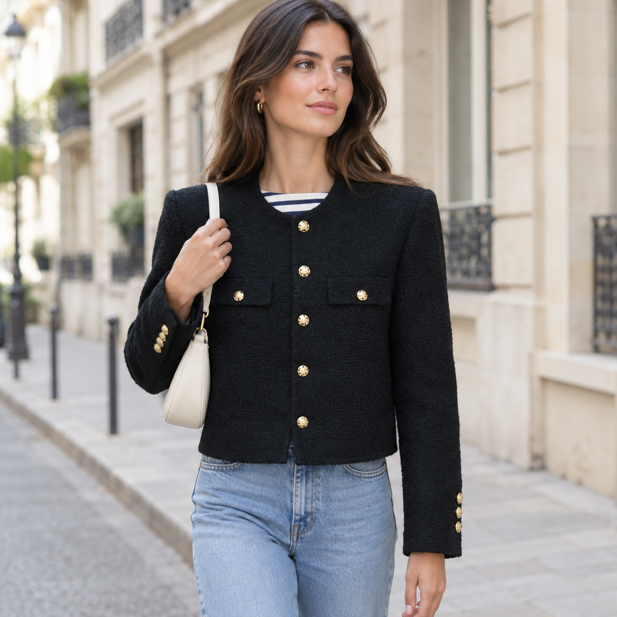 Radmieandra | Tweed Jacket with Gold Buttons