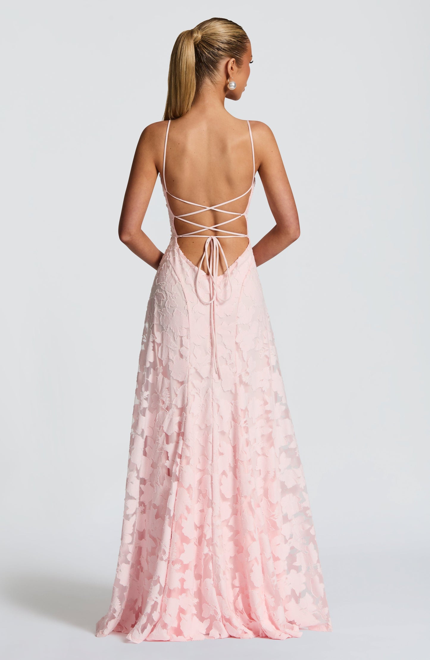Alona | Floral Textured Strappy Maxi Dress