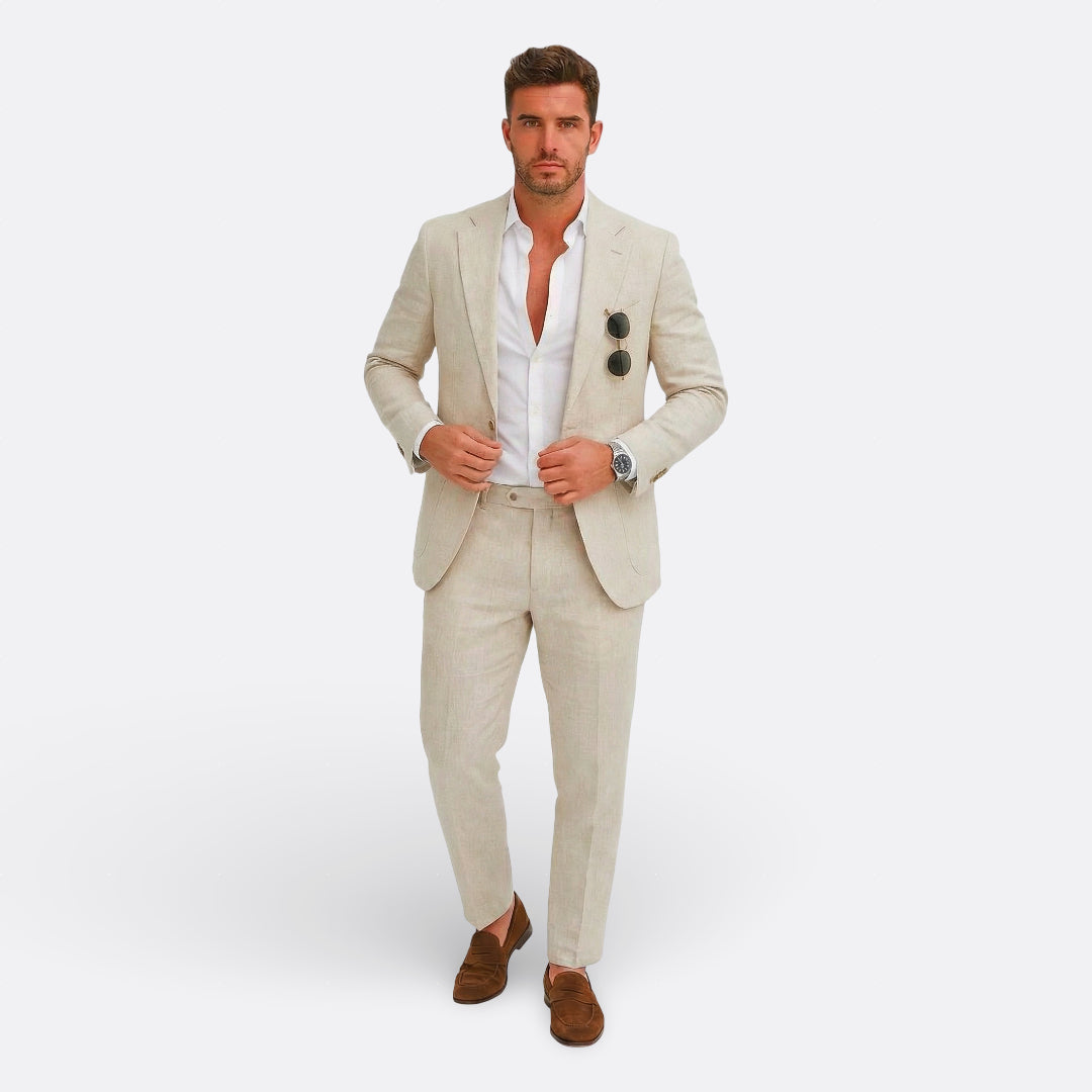 Jedson | Linen Blend Suit Set With Blazer