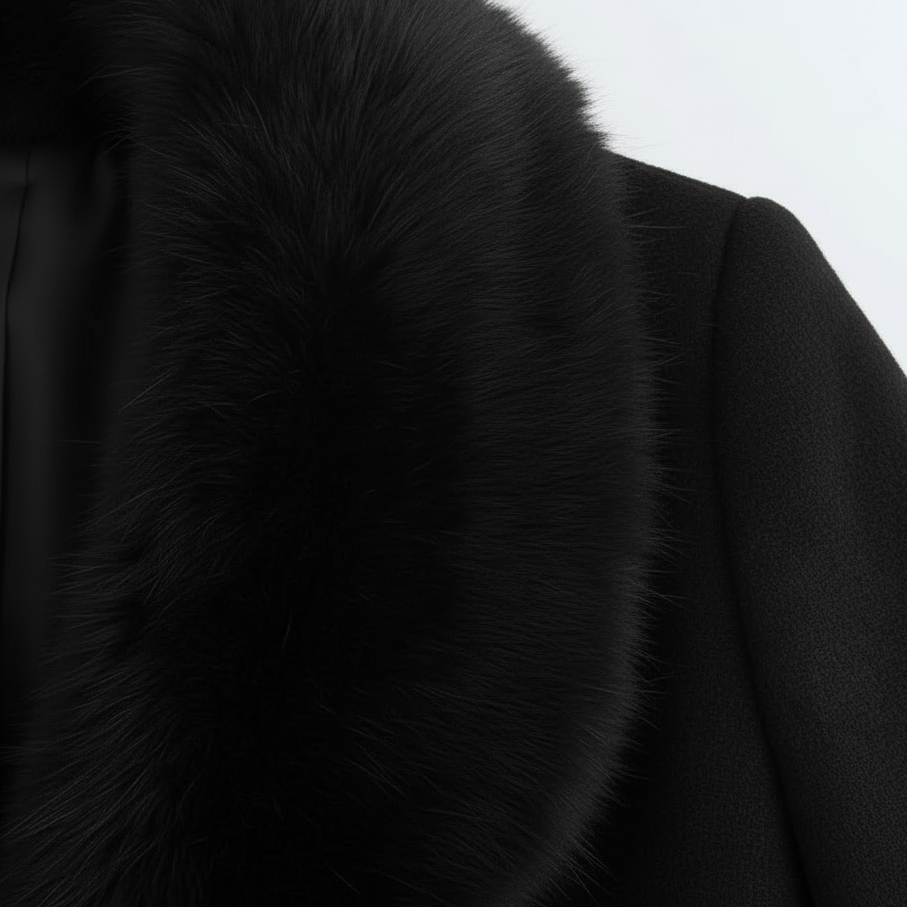 Sallie | Coat With Plush Collar and Waist Belt