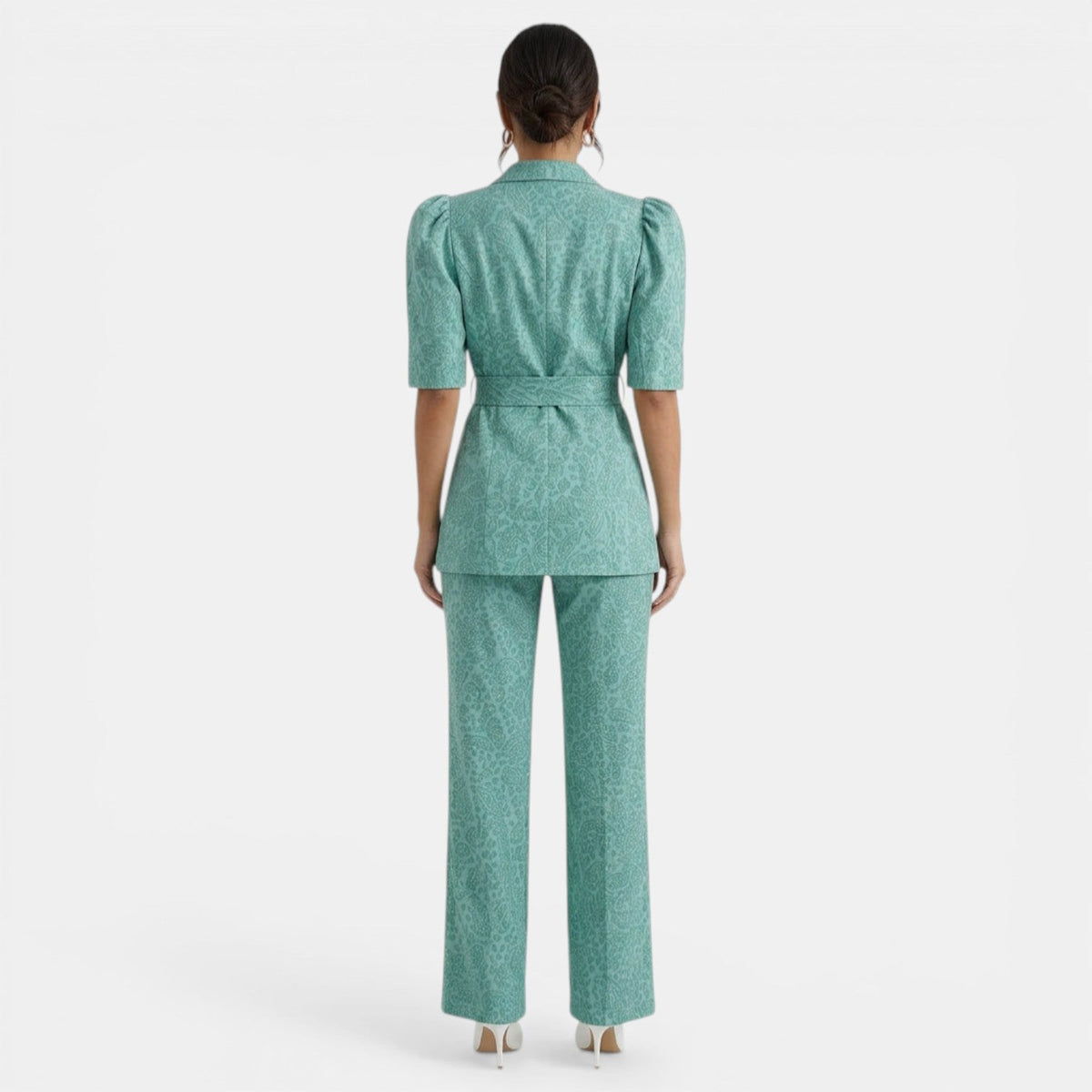 Nicoinia | Elegant Two-Piece Set with Puff Sleeves