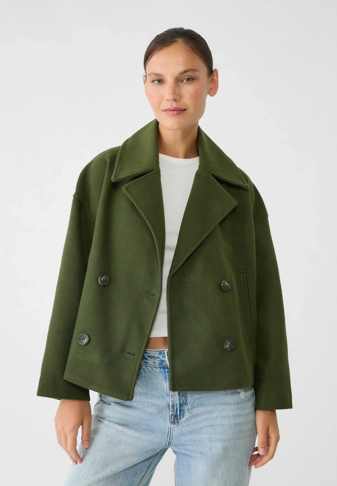 Lorraine | Jacket with Double-Breasted Buttons and Cropped Hem