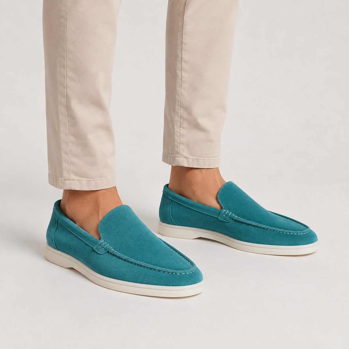 Santos | Loafers With Suede Appearance and Contrast Soles
