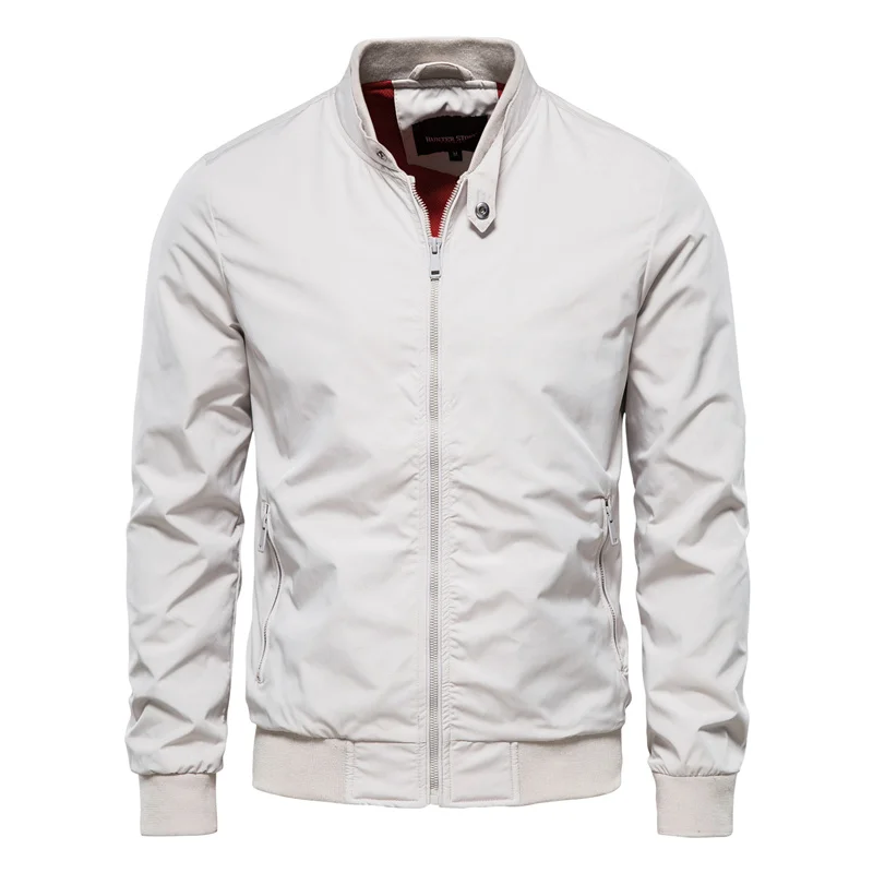 Behrend | Bomber Jacket Full-Zip Ribbed Trim Stand-Collar