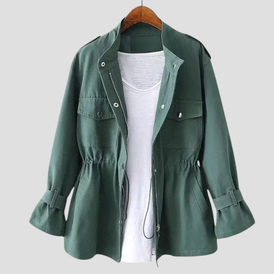 Anjelah | Utility Jacket Long Sleeve Drawstring Waist