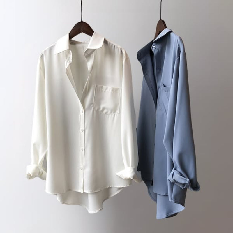 Nathan | Contrast Collar Relaxed Button Front Shirt