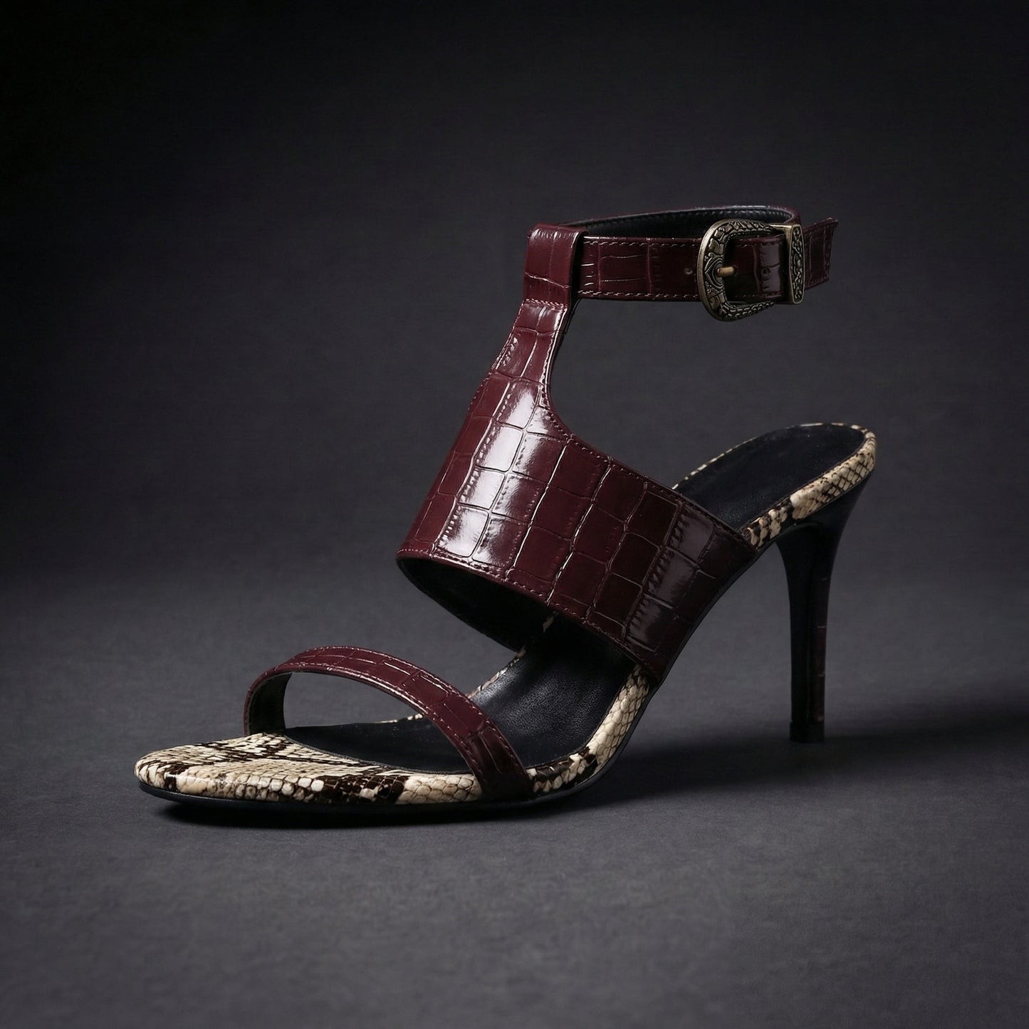 Lelani | Open Toe Buckle Stiletto Sandals