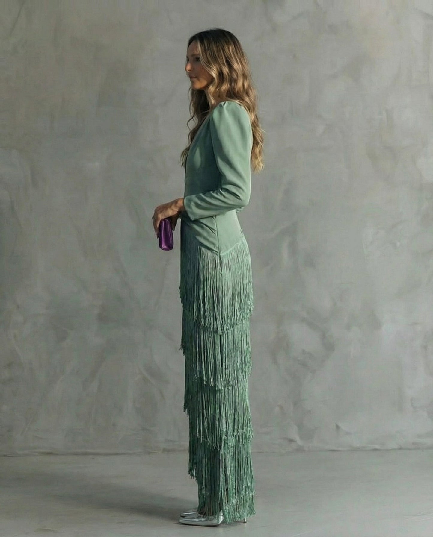 Nipuni | Fringe Tassel V Neck Maxi Dress