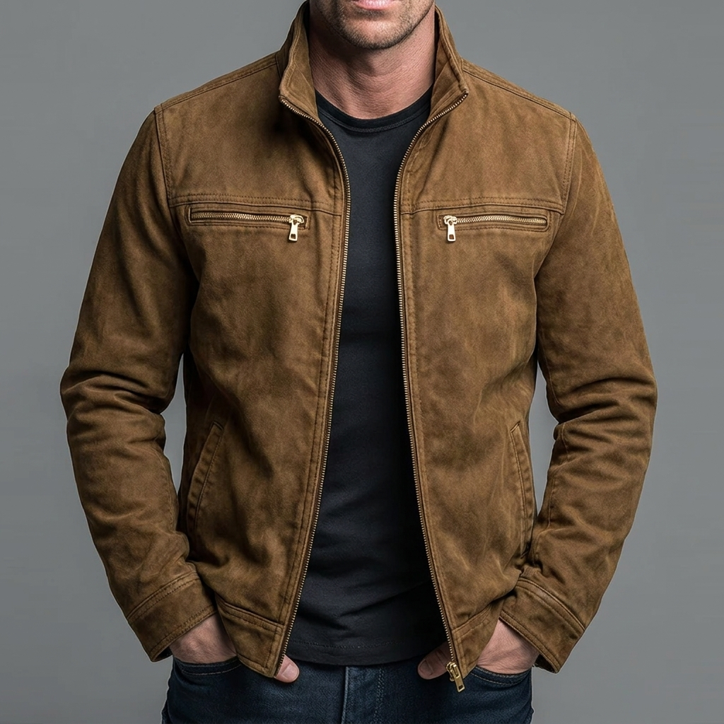 Narick | Jacket Relaxed-Fit Denim-Style with Zippered Pockets