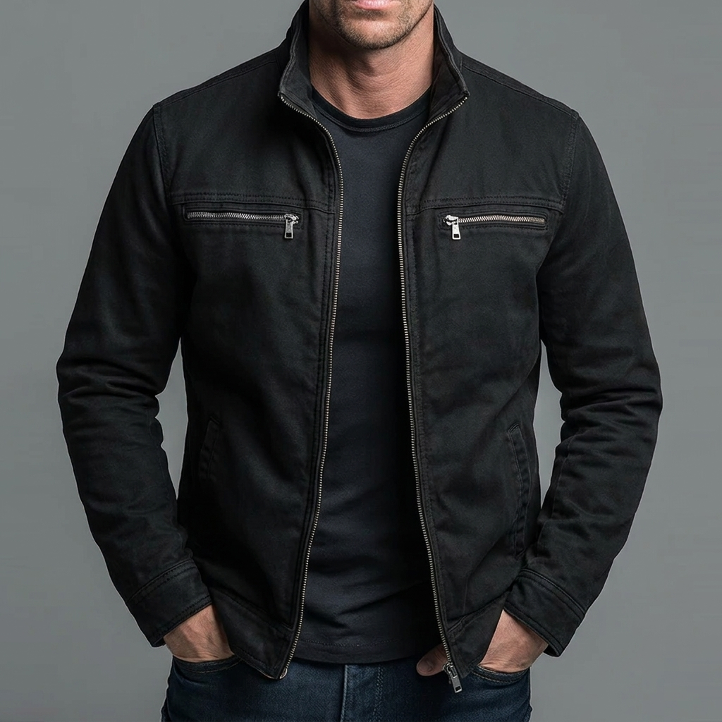 Narick | Jacket Relaxed-Fit Denim-Style with Zippered Pockets