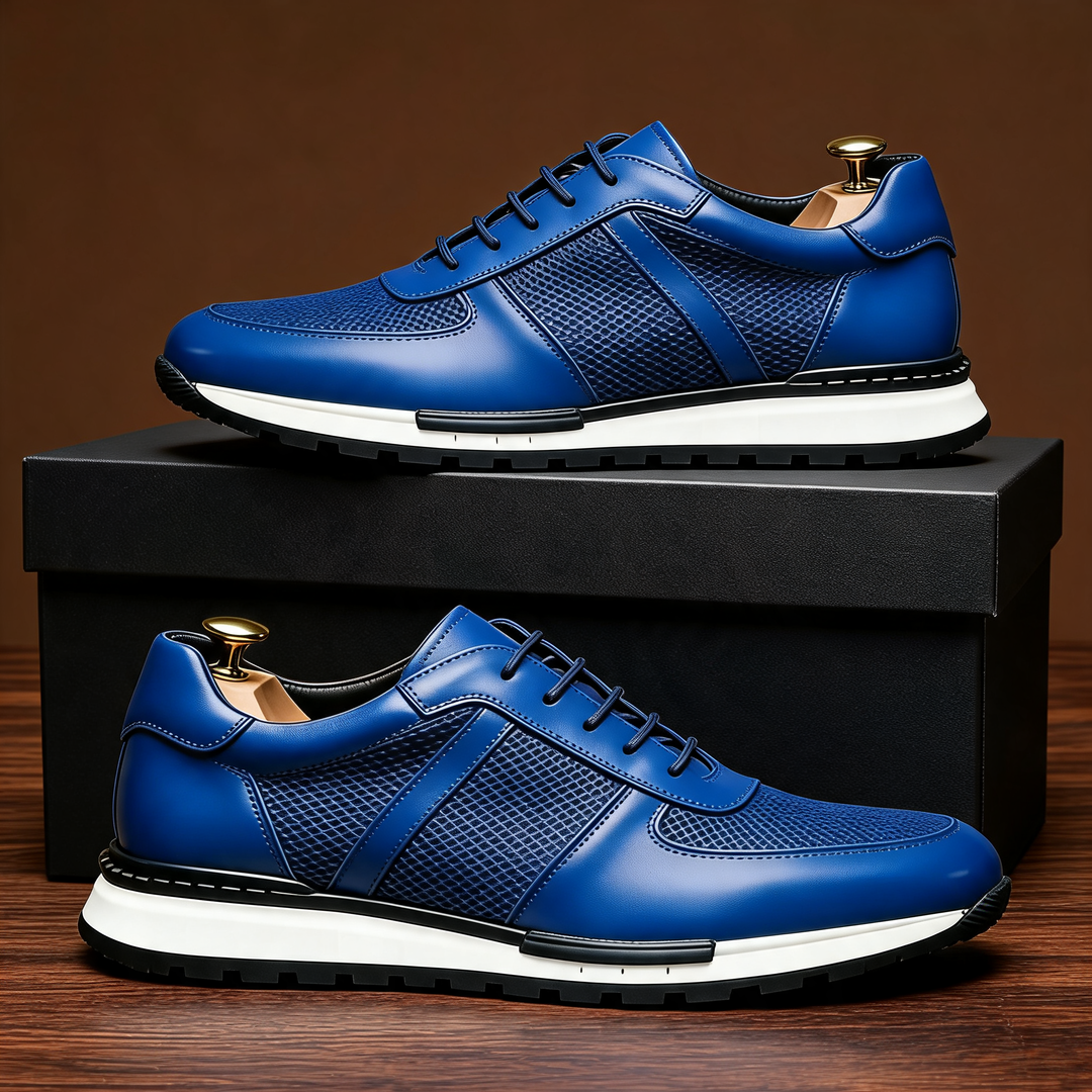 Hegseth | Lace-Up Sneakers with Textured Panel Upper