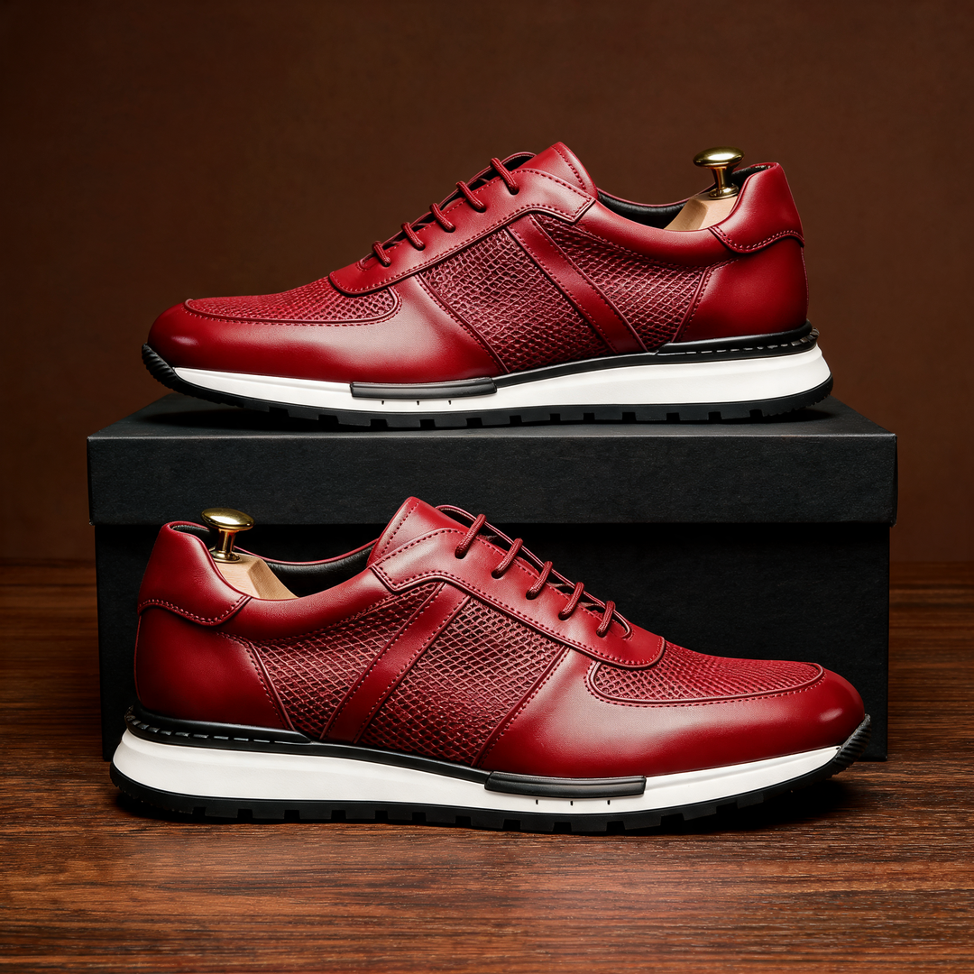 Hegseth | Lace-Up Sneakers with Textured Panel Upper