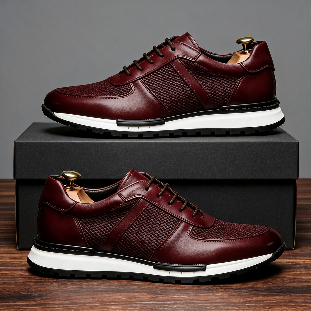 Hegseth | Lace-Up Sneakers with Textured Panel Upper