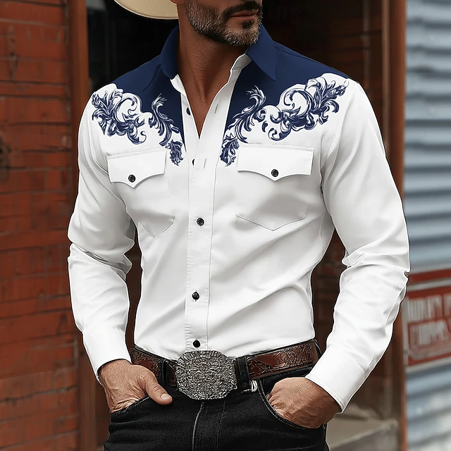 Leif | Long Sleeve Western Print Button Shirt