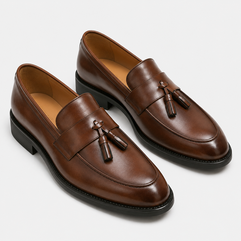 Leonides | Loafers With Tassels and Low Block Heels