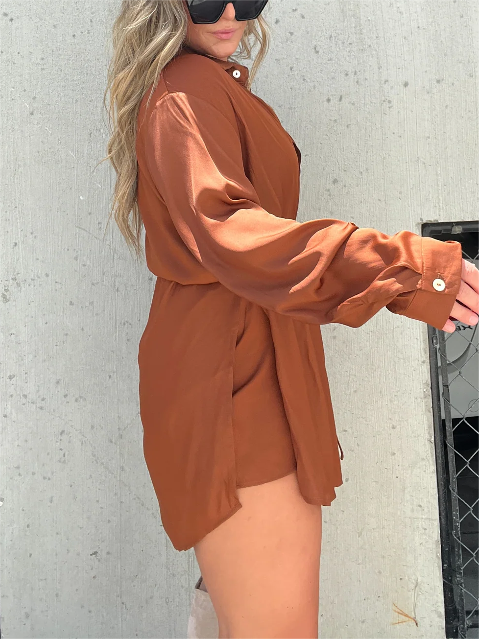 Giulia | Loose Turn-Down Collar Shirt Shorts Set