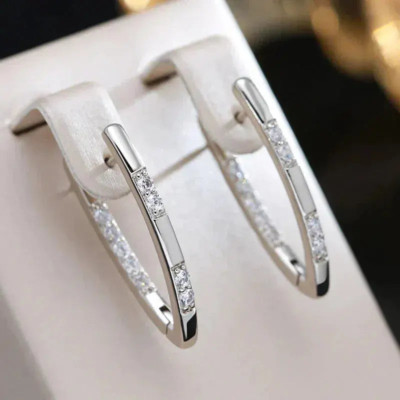 Florence | Crystal Hoop Earrings
