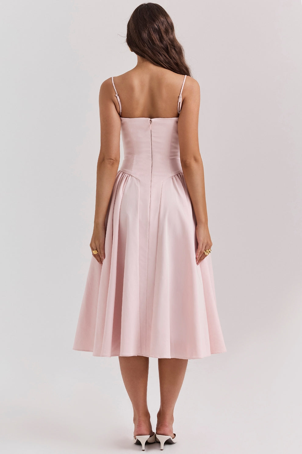 Maissa | Sleeveless Sweetheart Neck Midi Dress