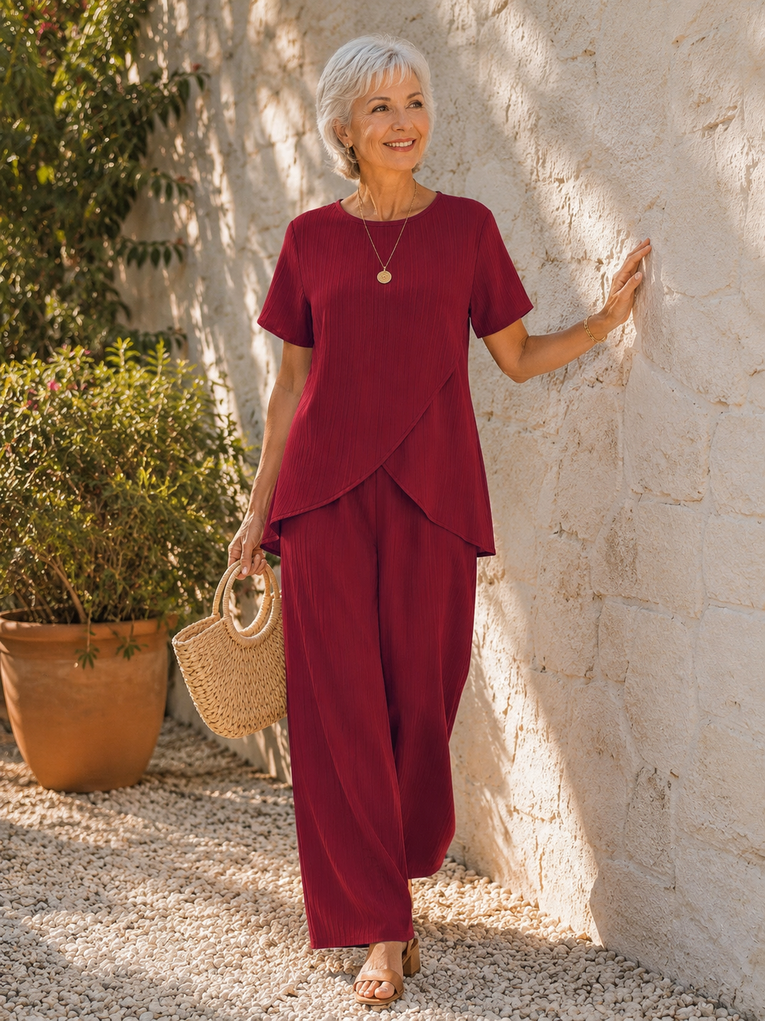 Amyrah - Short Sleeve Two Piece Lounge Set