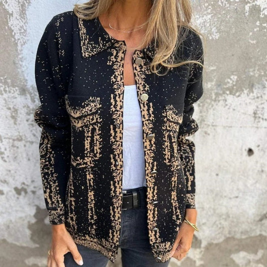 Ventra | Jacket Long-Sleeve Abstract Print Button Front