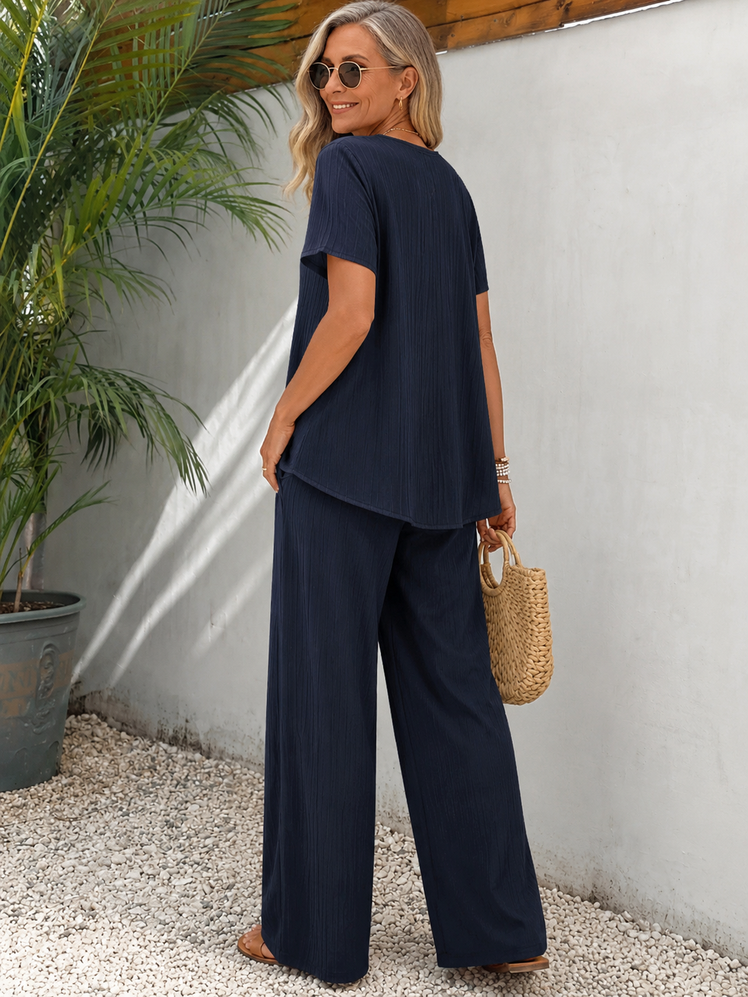 Amyrah - Short Sleeve Two Piece Lounge Set