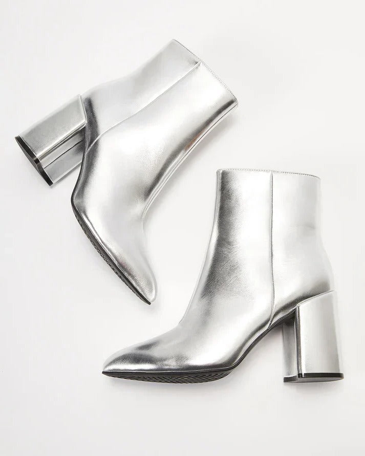 Ilianinelle | Metallic Block Heel Ankle Boots