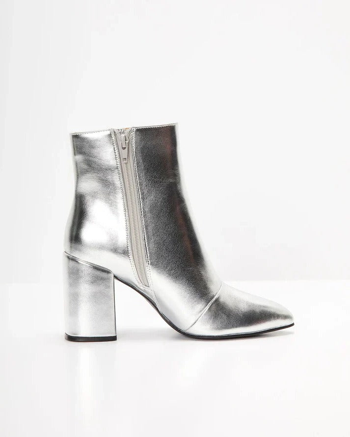 Ilianinelle | Metallic Block Heel Ankle Boots