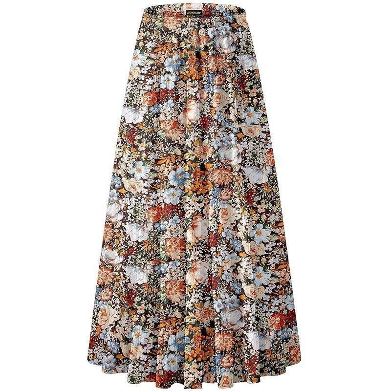 Astronys | Floral Print Maxi Skirt with Elastic Waist