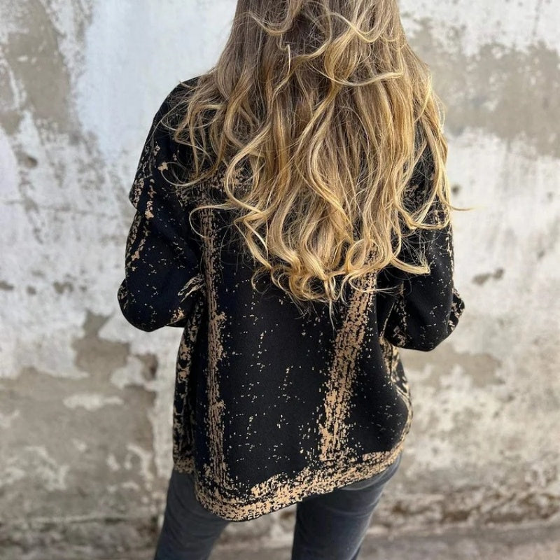 Ventra | Jacket Long-Sleeve Abstract Print Button Front