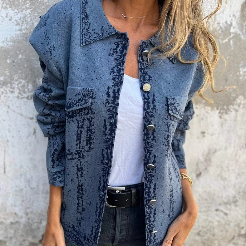 Ventra | Jacket Long-Sleeve Abstract Print Button Front