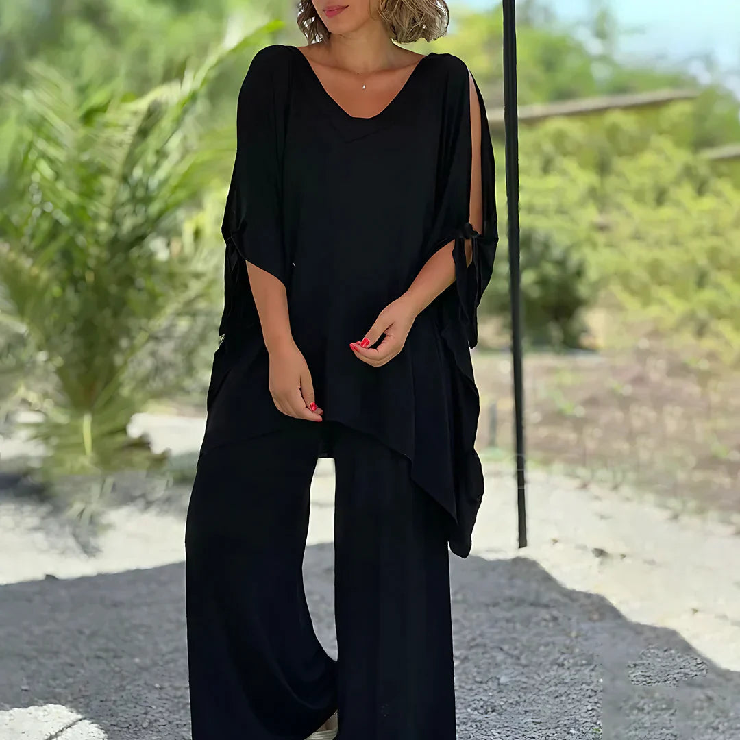 Lucee | Wide Leg Two Piece Lounge Set