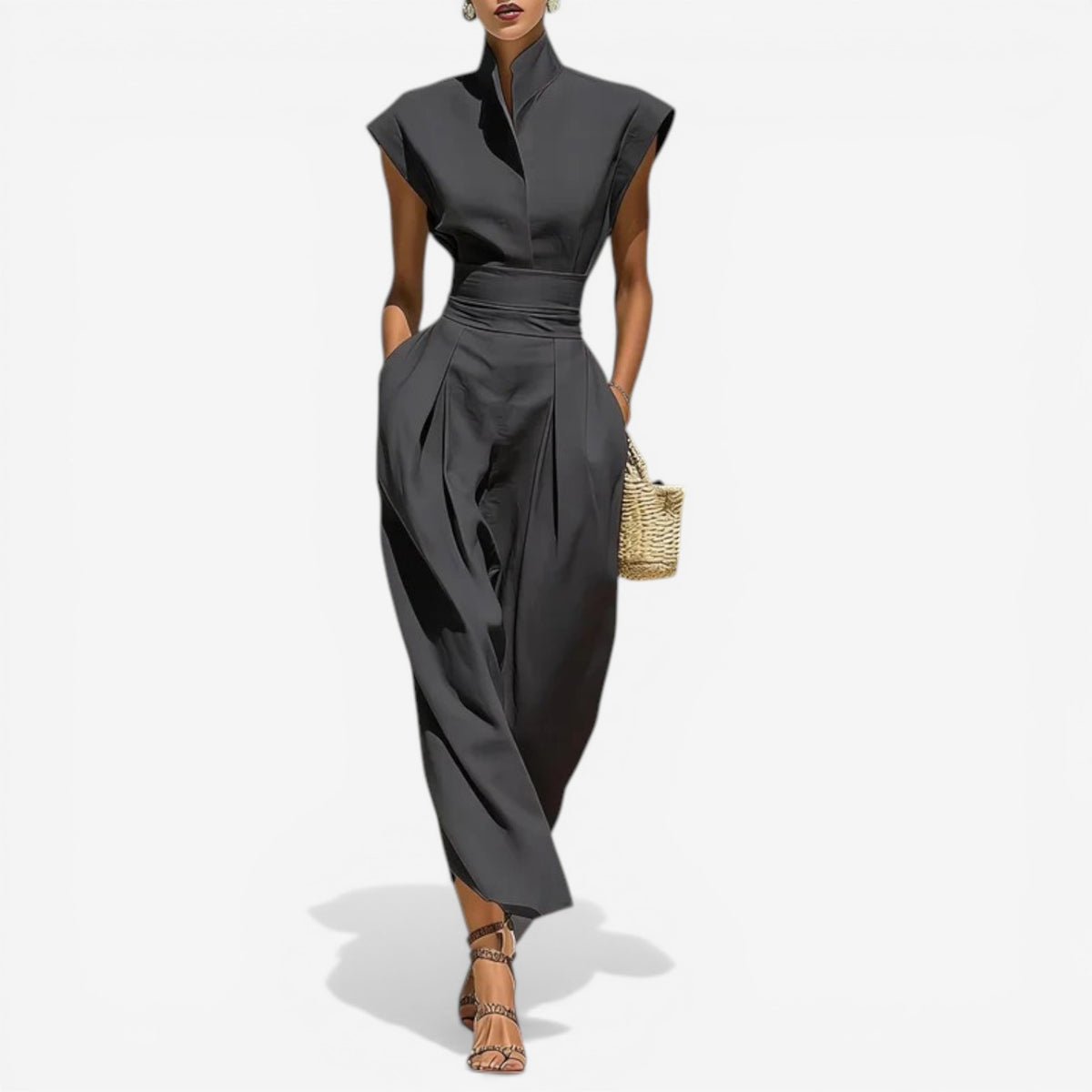 Nyrena | Jumpsuit High Neck Wide Leg Design