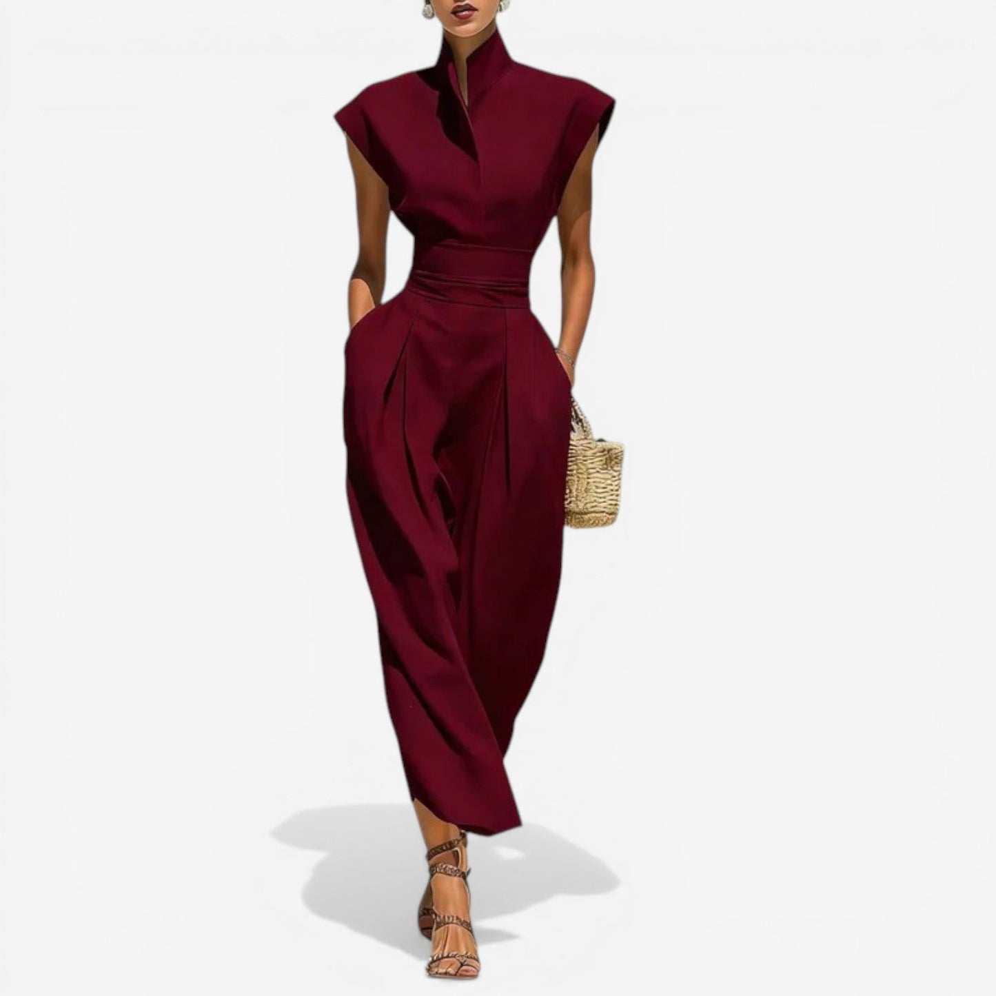 Nyrena | Jumpsuit High Neck Wide Leg Design