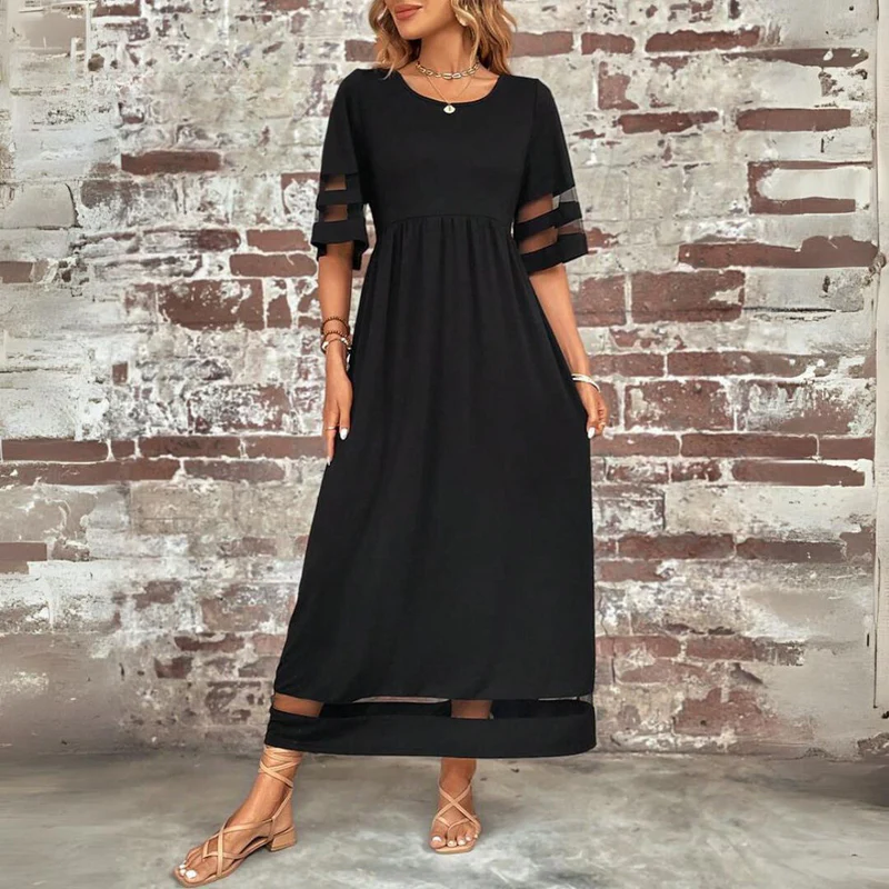 Dayena | Maxi Dress Mesh Sleeve
